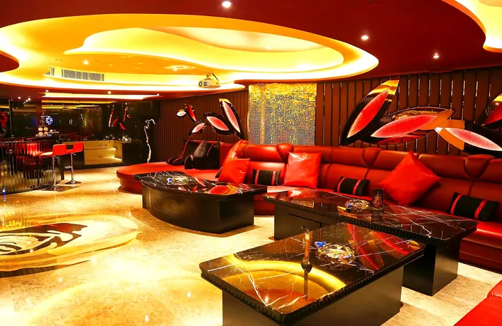 Red VIP reception lounge