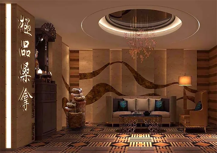Entrance lobby with chandelier