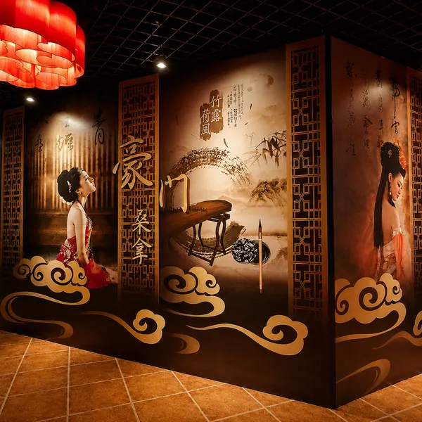 Chinese lantern themed corridor photo